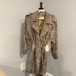Vintage YSL Tan and Black Animal Print Coat